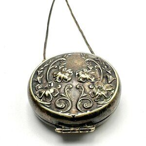 Antique Art Nouveau German Silver XL Chatelaine Coin Holder —  Foxtail Chain